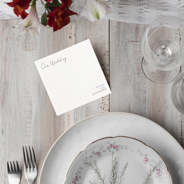 Guardanapo De Papel Elegant Script Wedding Cocktail Napkins (Criador carregado)