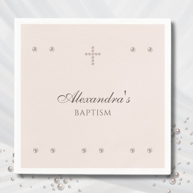 Guardanapo De Papel Elegant Simple Cross Christening Christian Baptism (Criador carregado)