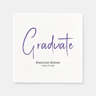 Guardanapo De Papel Elegant Simple Script Custom Graduation Napkins