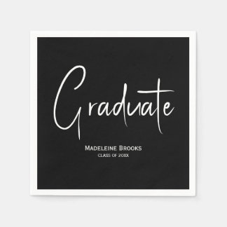 Guardanapo De Papel Elegant Simple Script Custom Graduation Napkins