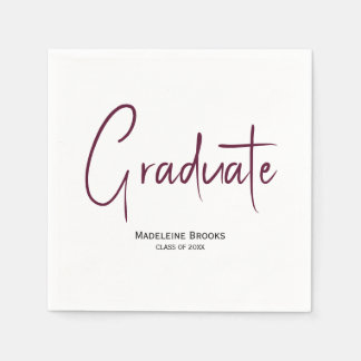 Guardanapo De Papel Elegant Simple Script Custom Graduation Napkins