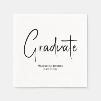 Guardanapo De Papel Elegant Simple Script Custom Graduation Napkins