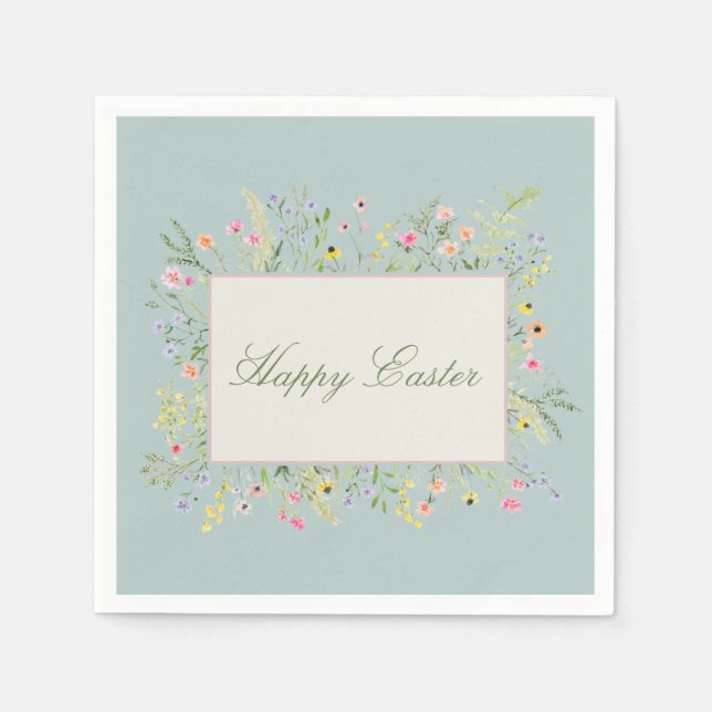 Guardanapo De Papel Elegant Spring Wildflower Easter (Frente)