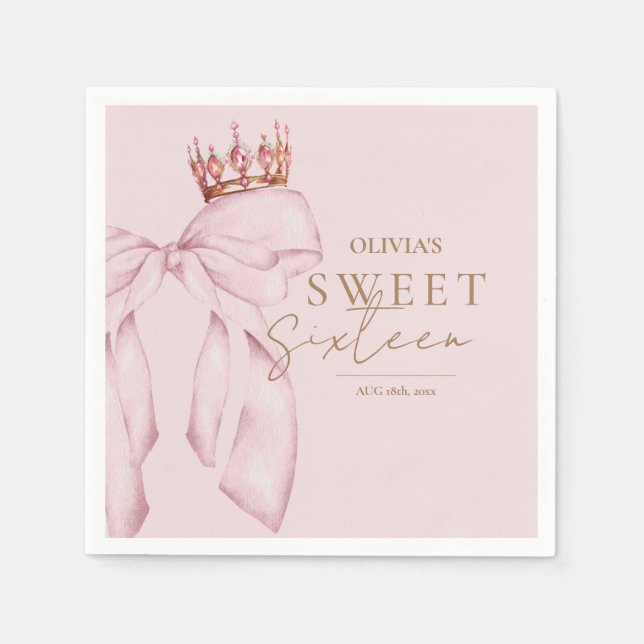 Guardanapo De Papel Elegant Sweet Sixteen Birthday (Frente)