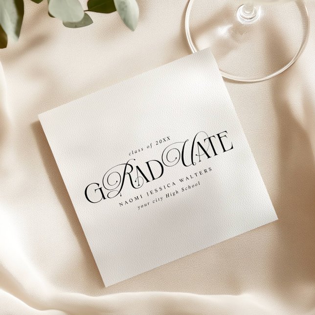 Guardanapo De Papel Elegant Typography Old Money Graduation (Criador carregado)