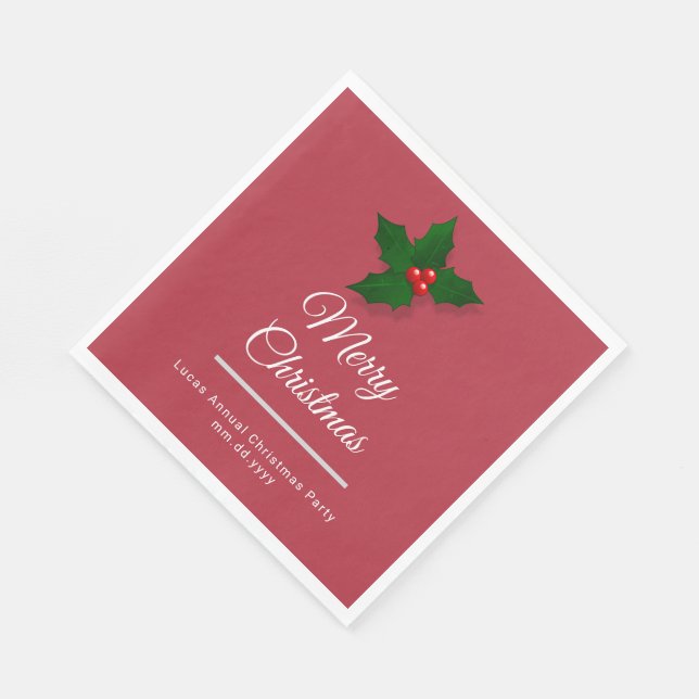 Guardanapo De Papel Elegant Watercolor Botanical Design Christmas (Quina)
