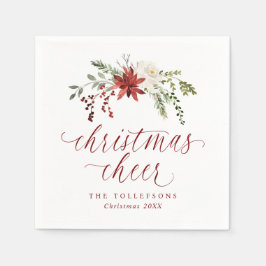 Guardanapo De Papel Elegant Watercolor Typography Christmas Cheer