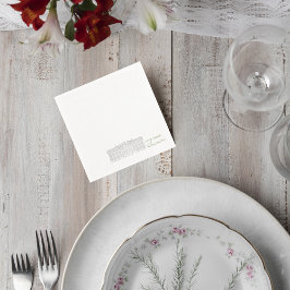 Guardanapo De Papel Elegant Wedding Napkin with Venue Illustration
