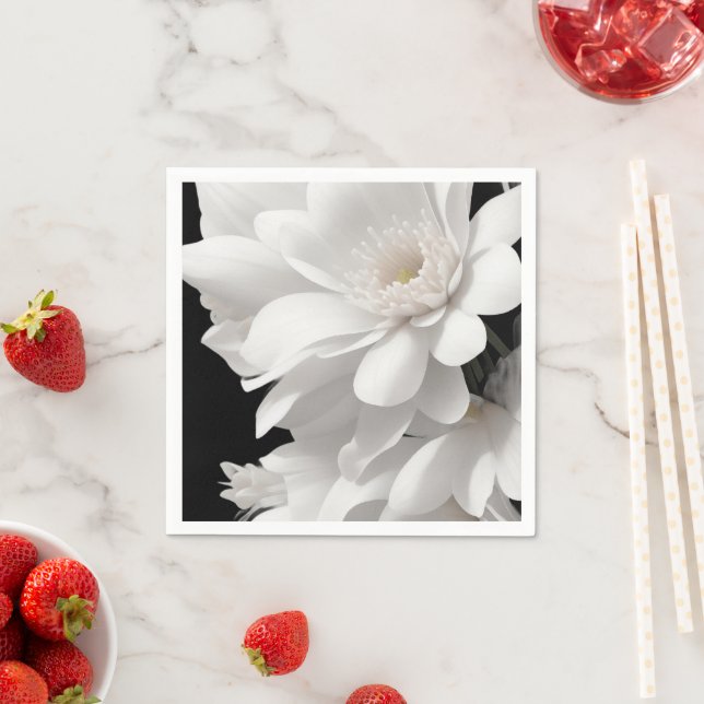 Guardanapo De Papel Elegant White Floral Paper Napkins (Insitu)