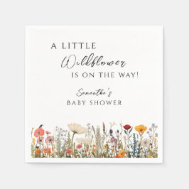 Guardanapo De Papel Elegant White Wildflower Bloom Baby Shower