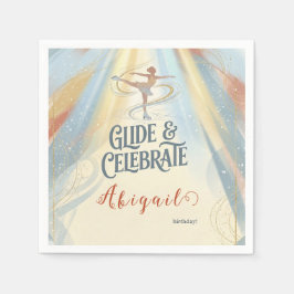 Guardanapo De Papel Elegant Winter Ice Skating Birthday Invitation