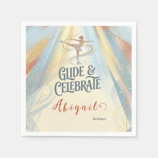 Guardanapo De Papel Elegant Winter Ice Skating Birthday Invitation 
