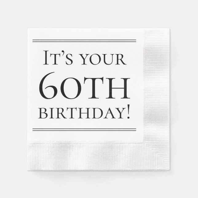 Guardanapo De Papel Elegante 60º Aniversário Papel Napkins (Frente)