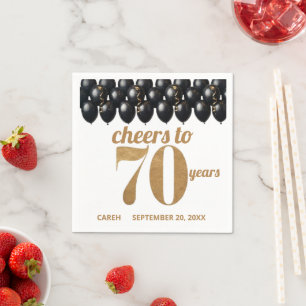 Guardanapo De Papel elegante 70 Birthday