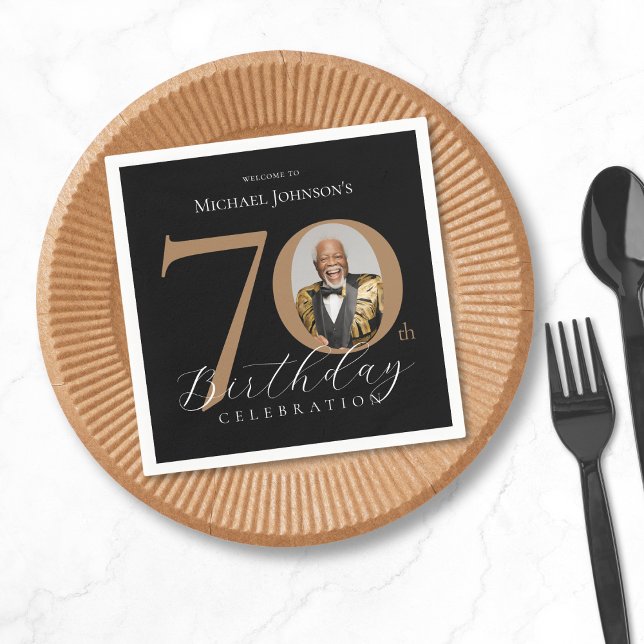 Guardanapo De Papel Elegante 70 Birthday (Elegant 70th Birthday Napkins)