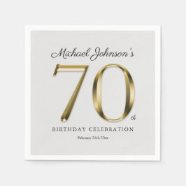 Guardanapo De Papel Elegante 70 Birthday Solid Text Classy