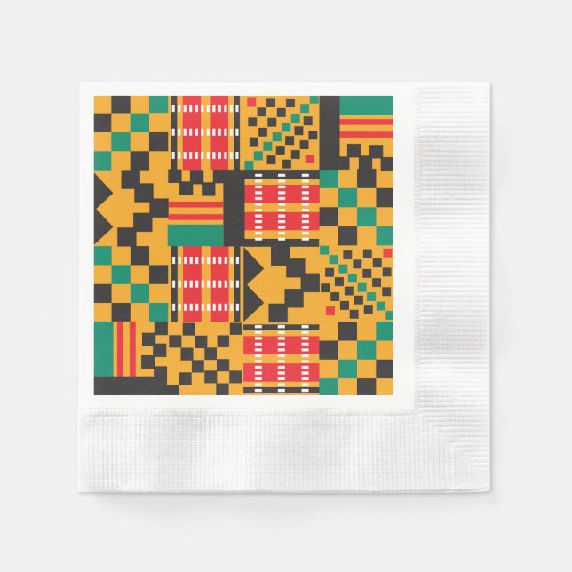 Guardanapo De Papel Elegante African Kente Design Paper Napkins (Frente)