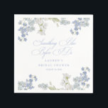 Guardanapo De Papel Elegante Algo Azul Antes Que Eu Faça Chá de panela<br><div class="desc">Adicione um toque de elegância e tradição ao seu chá de panela com nosso Chá de panela Elegante "Algo Azul Antes de Eu Fazer" Napkins. Estes guardanapos maravilhosamente projetados apresentam um padrão sofisticado de florais azuis, simbolizando amor e fidelidade, perfeito para a tradição de "algo azul". Feito de material de...</div>