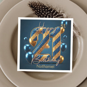 Guardanapo De Papel Elegante aniversário de 21 anos de distribuição az