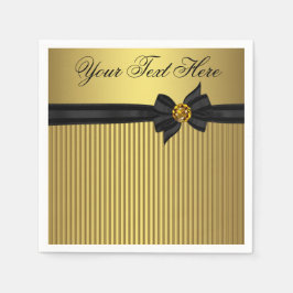 Guardanapo De Papel Elegante Aposentadoria Preto e Dourado