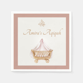 Guardanapo De Papel Elegante Aqiqah Baby Girl Napkin