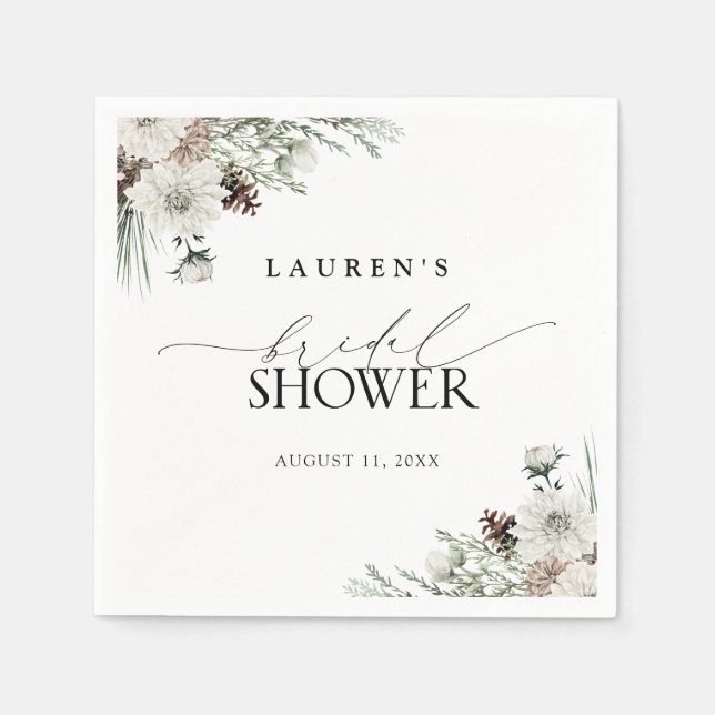 Guardanapo De Papel Elegante Aquarela Chá de panela de inverno (Frente)