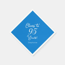 Guardanapo De Papel Elegante Azul Alegre para 95 anos 95 aniversário