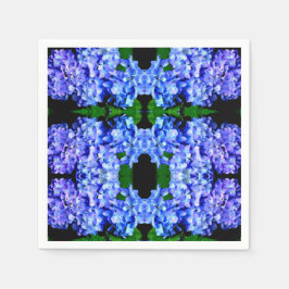 Guardanapo De Papel Elegante azul-púrpura magenta hidrangea floral