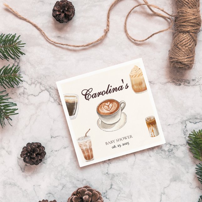 Guardanapo De Papel Elegante Baby está criando chá de fraldas de café (Criador carregado)