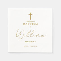 Elegante Batisma Minimalista a Ouro