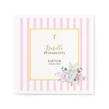 Elegante Batismo Floral em Rosa Dourado