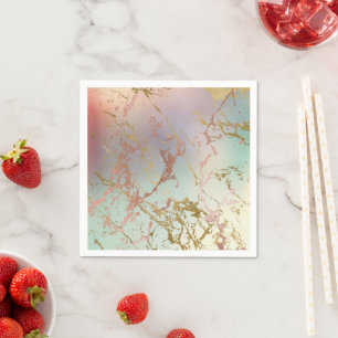 Guardanapo De Papel Elegante Beige Marble Mint Sage Green Rosa Doura