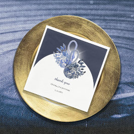 Guardanapo De Papel Elegante Belo Blue Swans Aquarela Arte