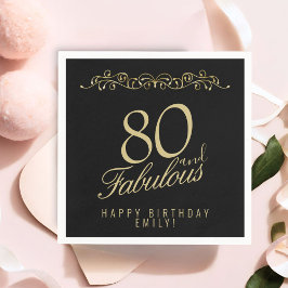 Guardanapo De Papel Elegante Black 80 e Fabuloso 80 Birthday