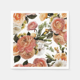 Guardanapo De Papel Elegante Boho Chic Floral Chá de panela Napkins
