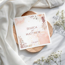 Guardanapo De Papel Elegante Boho Estilo Rosa Rosa Rosa Floral Boho