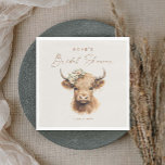 Guardanapo De Papel Elegante Boho Highland Cow Chá de panela<br><div class="desc">Elegante Boho Highland Cow Chá de panela Napkins. Clique no botão editar/personalizar para personalizar este design.</div>