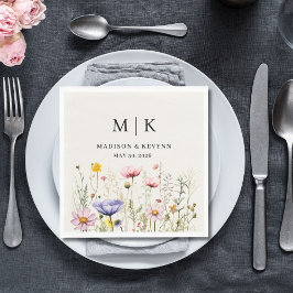 Guardanapo De Papel Elegante Boho Wildflower Wedkins