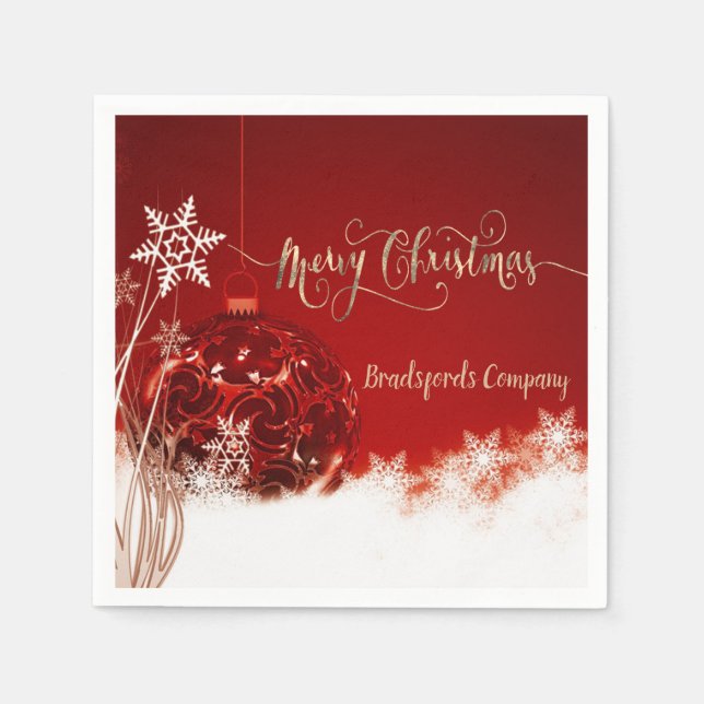 Guardanapo De Papel Elegante Bola de Natal (Frente)