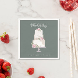 Guardanapo De Papel elegante bolo de casamento de três andares monogra