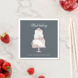 Guardanapo De Papel elegante bolo de casamento de três andares monogra
