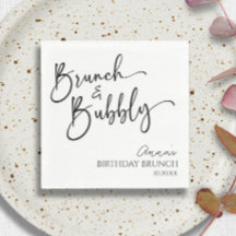 Elegante Brunch e Bubble Birthday Partido Brunch