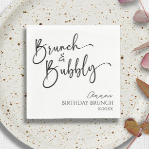 Guardanapo De Papel Elegante Brunch e Bubble Birthday Partido Brunch