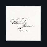 Guardanapo De Papel Elegante Calliografia Chá de panela Napkins<br><div class="desc">Estes chás de panela elegantes são perfeitos para um chá de casamento rústico. O design simples e na moda apresenta a tipografia de script clássico e rico em preto e branco.</div>