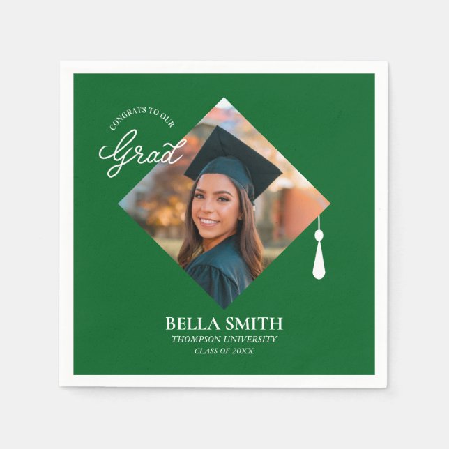 Guardanapo De Papel Elegante Cap Topper Presente Personalizado de Foto (Frente)