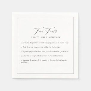 Guardanapo De Papel Elegante Casamento Minimalista Preto e Branco de F