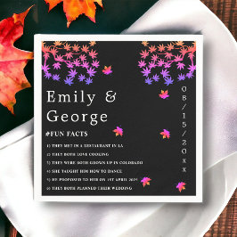 Guardanapo De Papel Elegante Casamento outono De Folhas Brilhantes A P