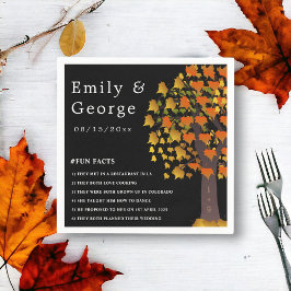 Guardanapo De Papel Elegante Casamento outono Negra-Árvore Esculpida R