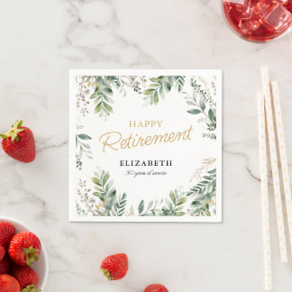 Guardanapo De Papel Elegante Celebração de Aposentadoria com Verdura