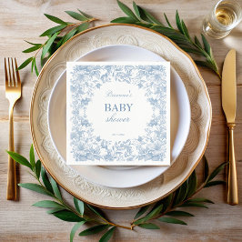 Guardanapo De Papel Elegante chá de fraldas azul de galinha